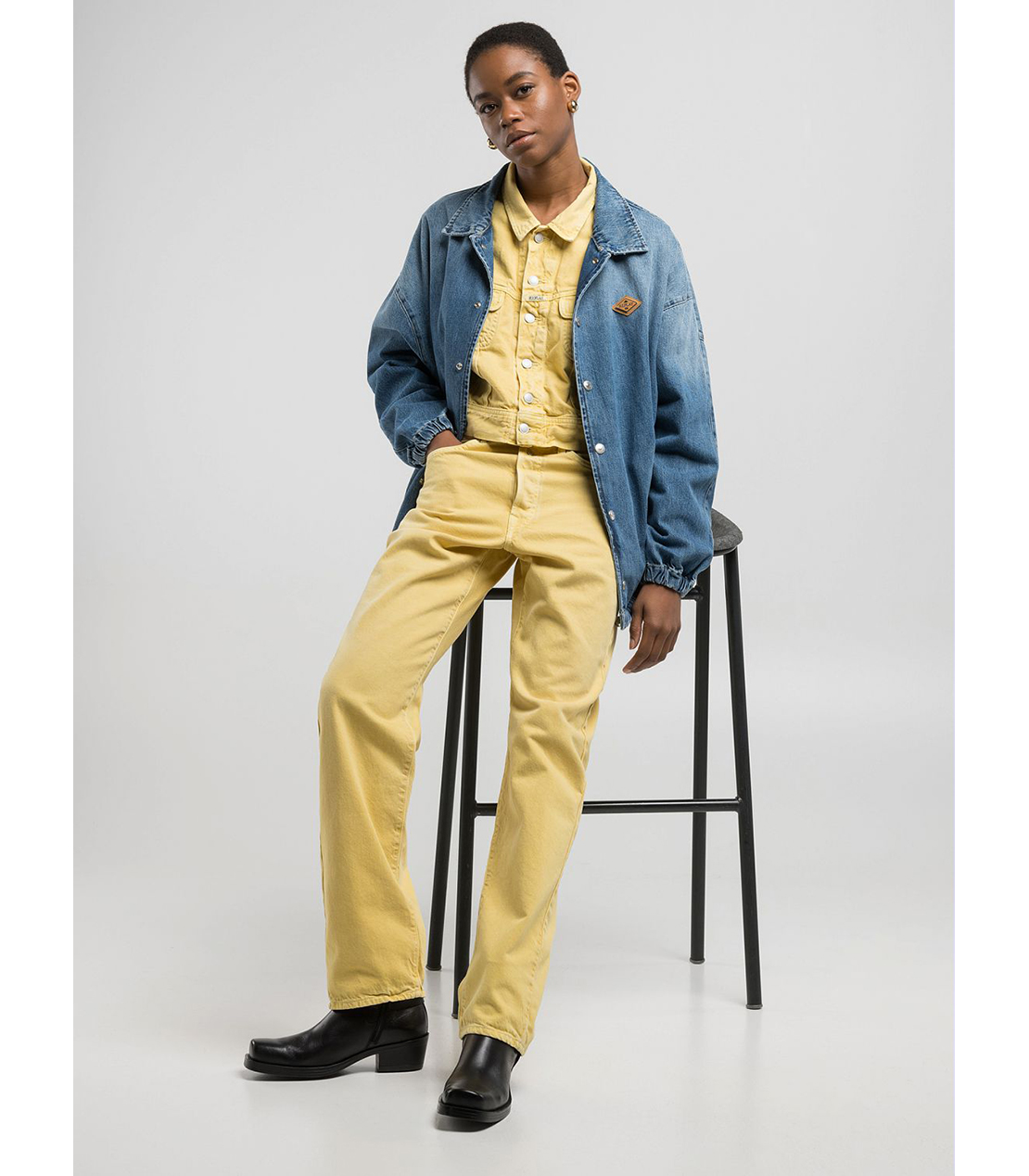 リサイクルインディゴデニムコーチジャケット 詳細画像 ブルー 3